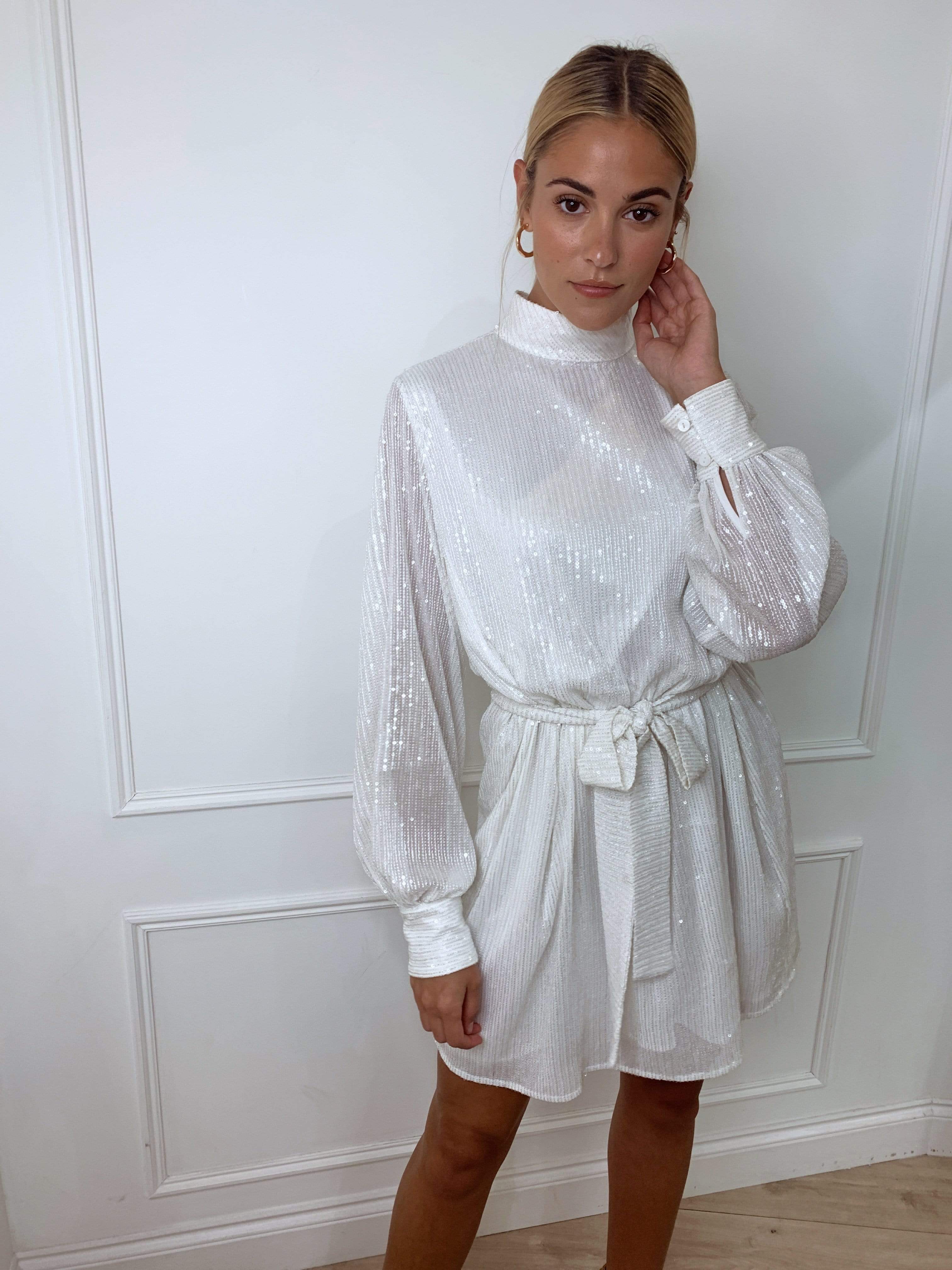 Fifi Sequin Dress - White